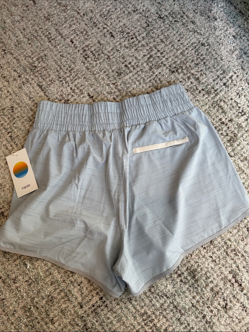 Vuori Light Blue Athletic Shorts with Cream Trim - Picture 2 of 3